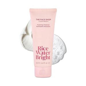 Image of an The Face Shop Rice Water Bright Foaming Facial Cleanser with Ceramide.