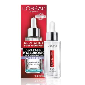 Image of an L'Oreal Paris Revitalift 1.5% Pure Hyaluronic Acid Serum for Face.